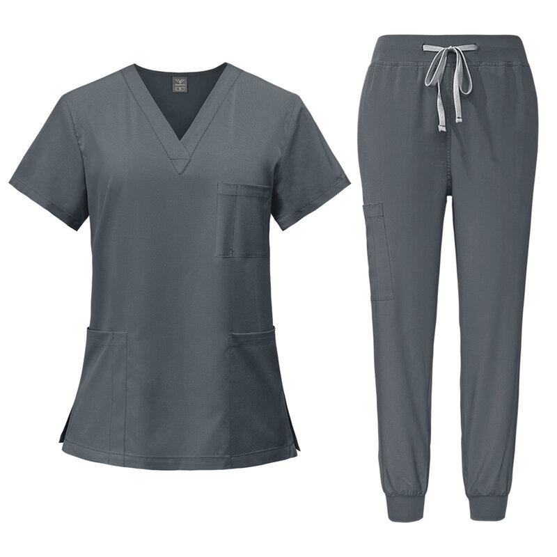 Nuova uniforme chirurgica da donna, set di uniformi da lavoro per infermiere mediche, salone di bellezza, top e pantaloni della clinica, set di accappatoi per cure mediche e termali
