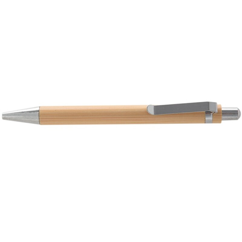 Bolígrafo de bambú para publicidad, pluma de Protección Ambiental, herramientas de escritura, 1 Juego