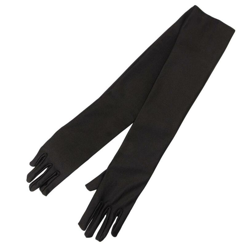 ถุงมือผ้าซาตินยาวสำหรับถุงมือตาข่ายถุงมือขับรถอุปกรณ์เสริมสำหรับสุภาพสตรี