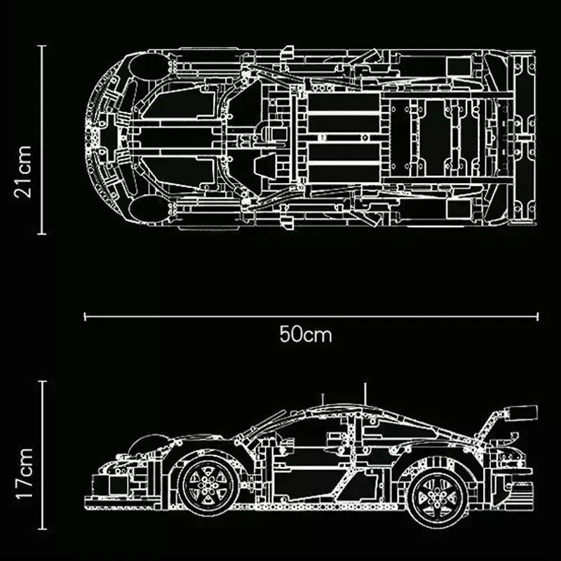 911 RSR Engineering Car compatibile 42096 mattoni 1580 pezzi Kit di costruzione di modelli per regali per adulti blocchi per bambini giocattoli da costruzione