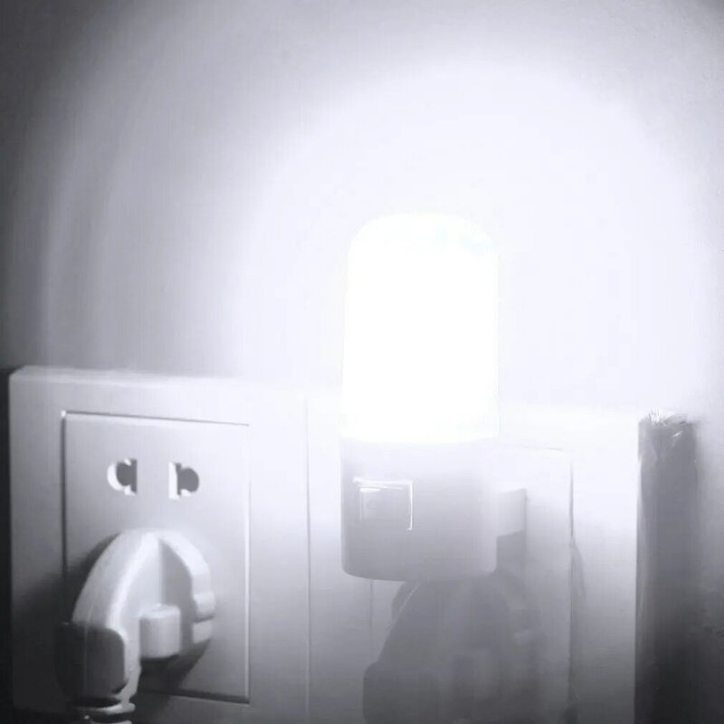 ไฟ lampu tidur อุ่่นติดผนังห้องนอนกลางคืนแผ่นเรืองแสง1W 6 LED 110V พร้อมปลั๊กเราประหยัดพลังงาน