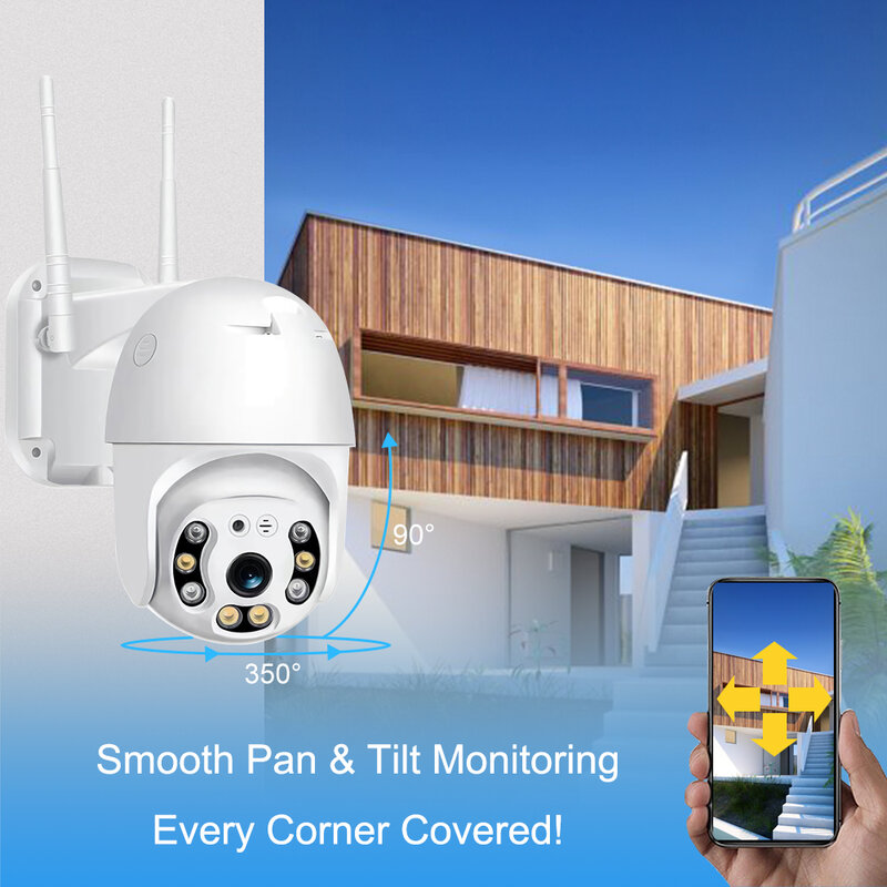 WiFi Smart Kamera im Freien 1080p 4k 3mp HD Auto Tracking Nachtsicht Infrarot Monitor Home Überwachung wasserdichte CCTV-Kamera