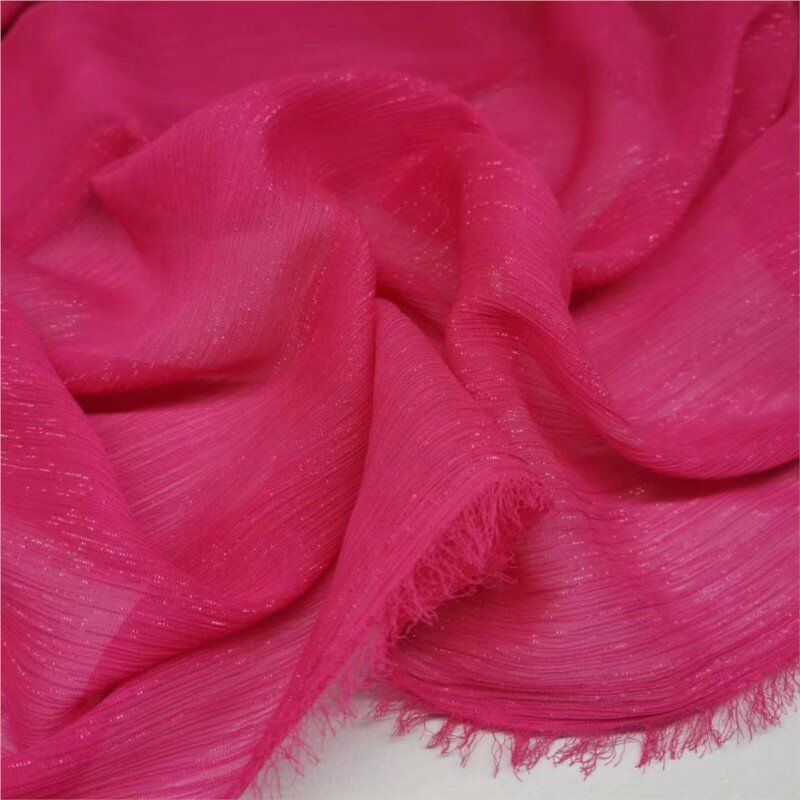 Bright Silk Chiffon Fabric Silver Bling Clothing Skirt Scarf