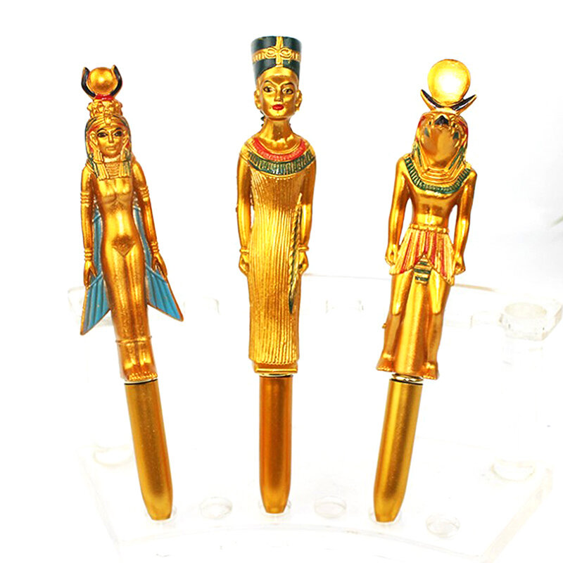 Egyptian Pharaoh Blue Ink Ballpoint Pen Hot Stamping Mummy Writing Ballpoint Pen 2022 New Year Gifts