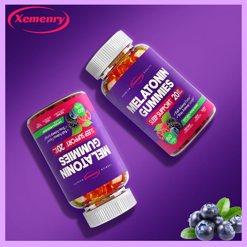 20mg Melatonin Gummies - maximum intensity, Dietary Supplements, Delicious mixed berry flavor