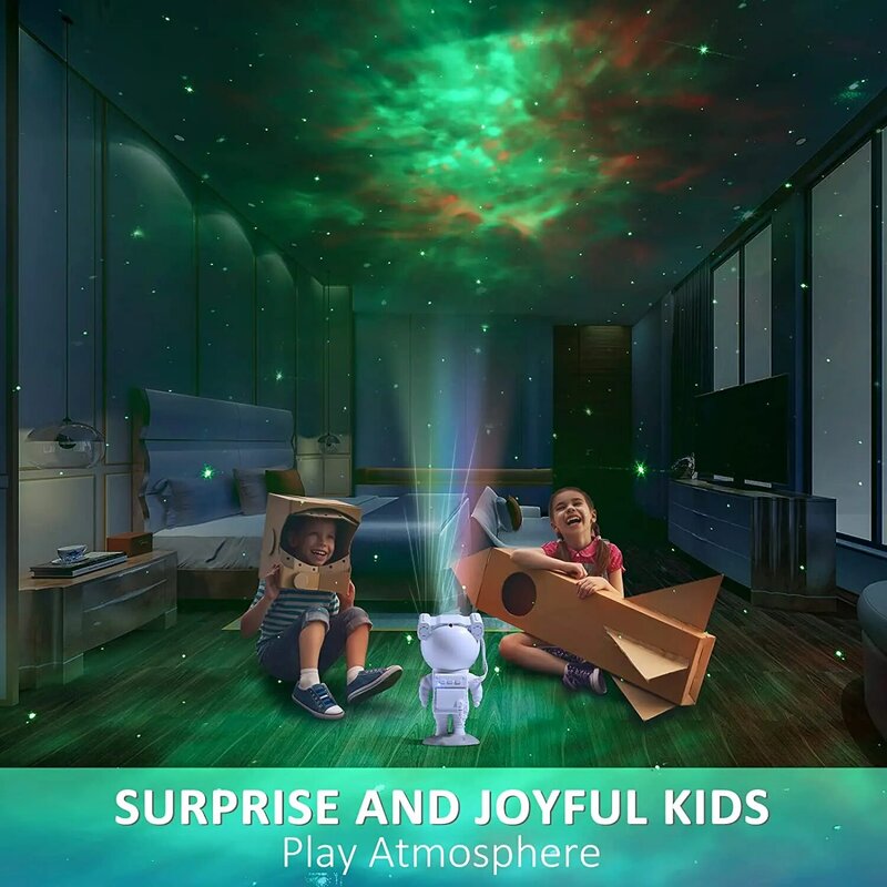 Hadiah anak-anak astronot bintang Proyektor lampu malam dengan pengendali jarak jauh 360 desain dapat disesuaikan kamar tidur lampu proyektor galaksi Nebula