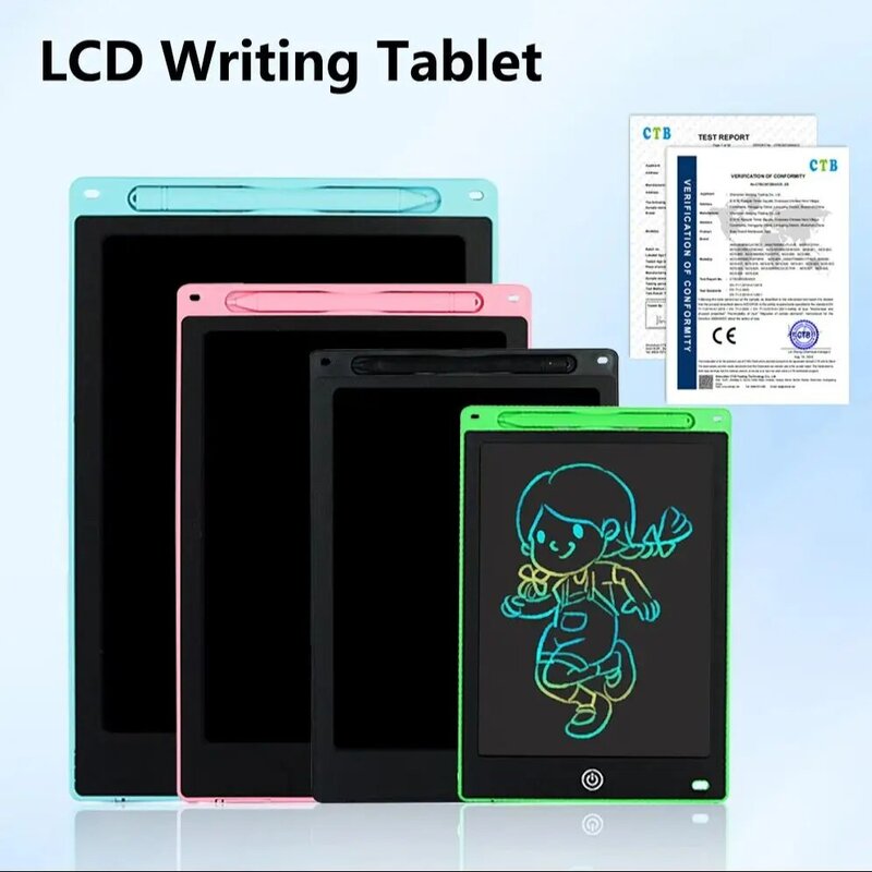 Tablet menulis LCD 8.5/10/12 inci, papan gambar montesori mainan menggambar pendidikan untuk anak-anak siswa ajaib hadiah mainan papan hitam