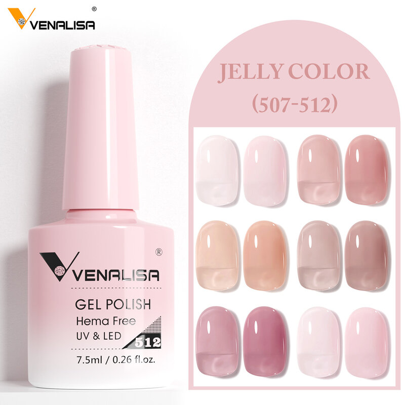 Venalisa VIP5 HEMA FREE Jelly Nude Pink Collection smalto per unghie Glitter splendido Soak Off UV LED Gel vernice Manicure per unghie