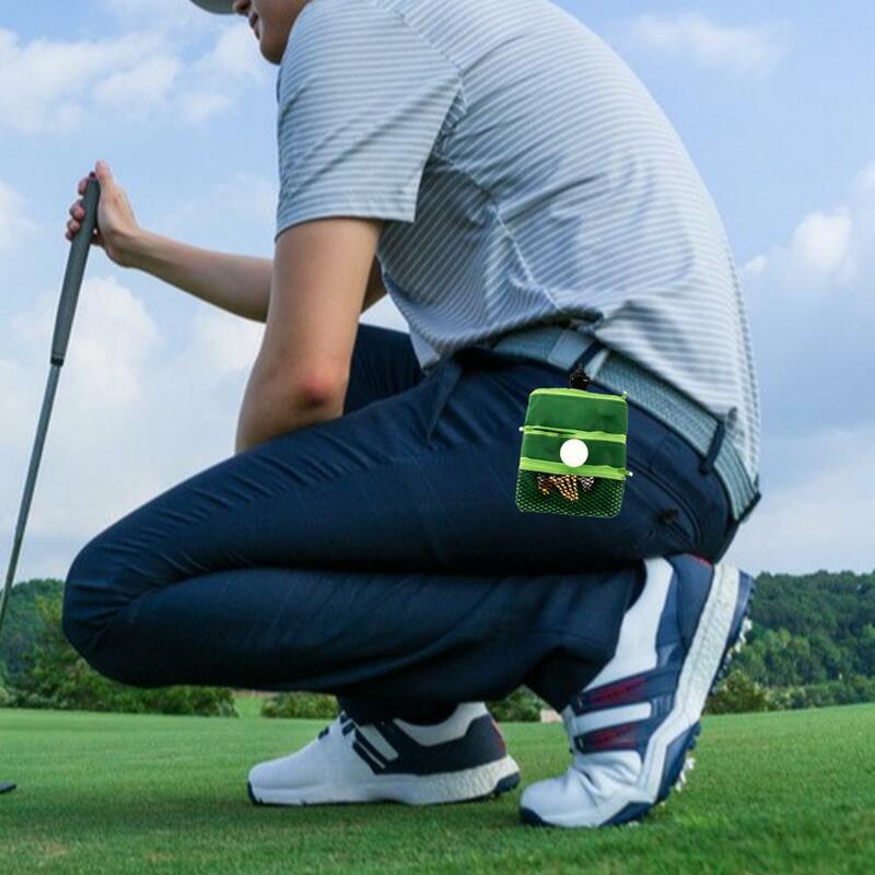 Sacca da Golf impermeabile girevole a 360 gradi gancio portaoggetti per palline tascabili in primo piano borsa per Tee da Golf con cerniera accessori da Golf