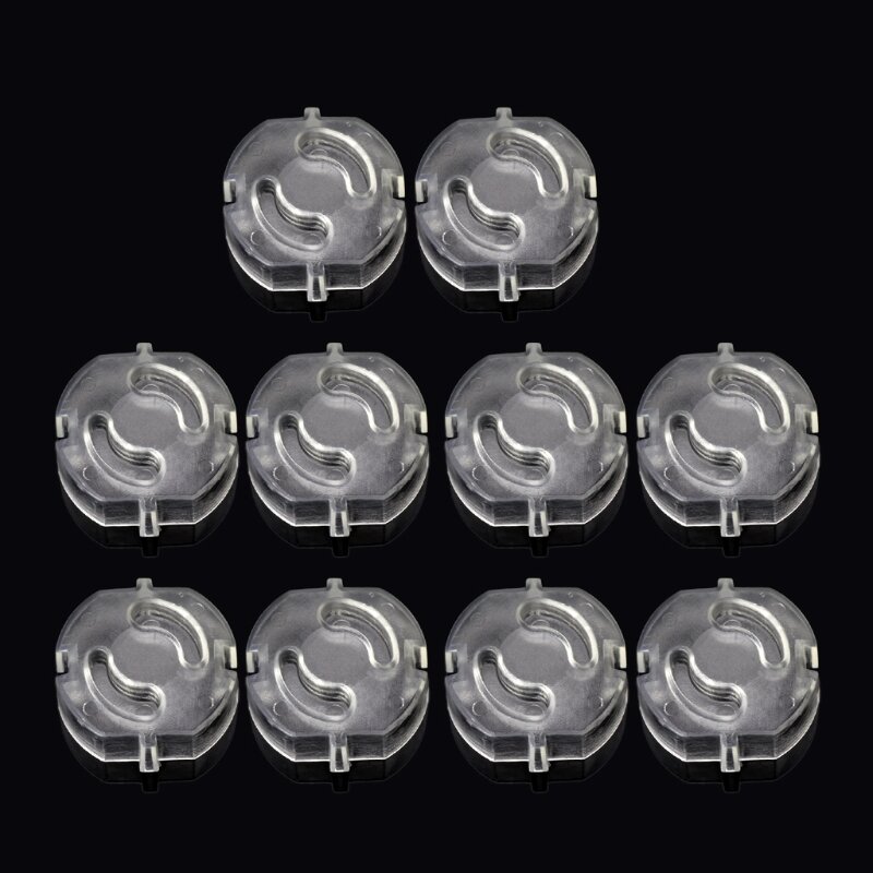 10Pcs/Set 2 Hole Round European Standard Child Against Electric for Protection Socket Lid Clear Baby Safety for Protecti