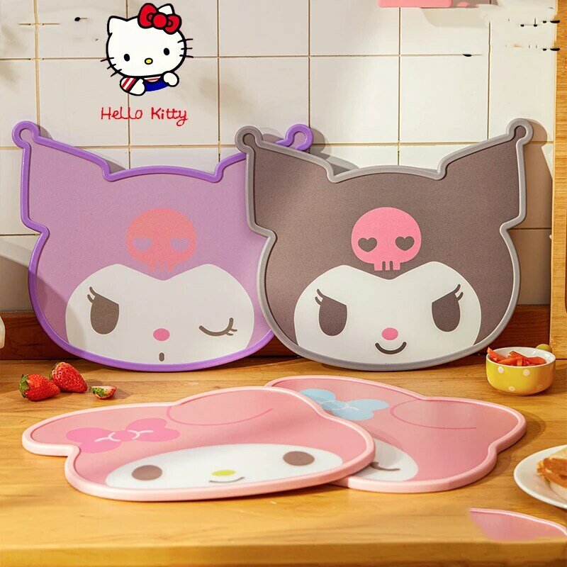 Practical Sanrio Hello Kitty Cartoon Cutting Board Kuromi Melody Shaped Vegetable Fruit Food Double-Sided Non Slip Cutting Board