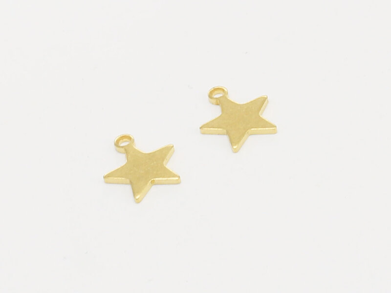 Breloques en laiton en forme d'étoile pour la fabrication de bijoux, accessoires de boucle d'oreille, bracelet, mini, 11.5x10x1mm, 50 pièces, R097