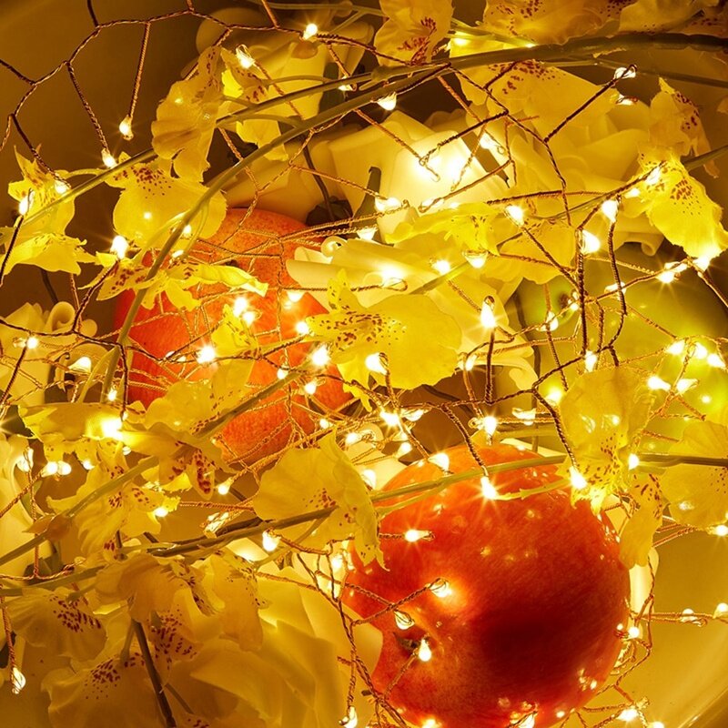 3/5M 200LED Zweig Baum Im Freien Silber Draht Fee Lichter Cluster String Lichter für Cafe Bar Hochzeit Party weihnachten Home Dekorationen