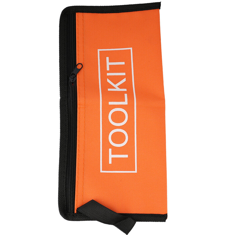 Tas kantong alat tas penyimpanan alat kecil tas peralatan 28x13cm casing kanvas untuk mengatur penyimpanan Oxford oranye tahan lama