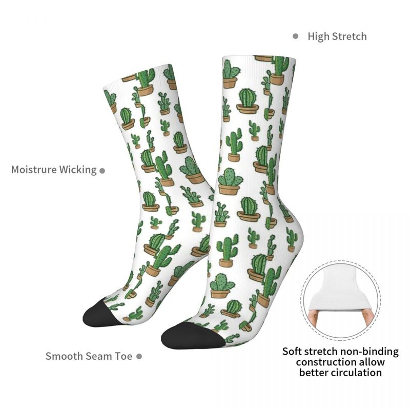 Cactus Flowers Cactus Cactus Flowers Floral Pattern Socks Quality Stockings All Season Long Socks for Unisex Birthday Present