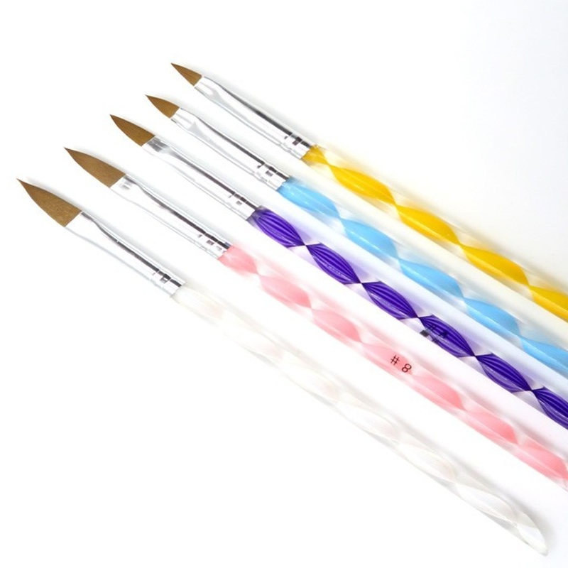 Hot Sale Five Size Nail Brush Set High Quality Professional Acrylic Liquid For Nail Art Pen Brush Nail Acrylic Powder