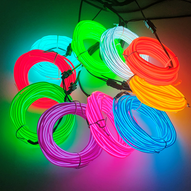 Faixa de LED multicolor atmosfera iluminação, el flexível, linha de luz fria, tubo com usb, decoração automática, lâmpada ambiente, 5v, 10 m, 5 m, 3m