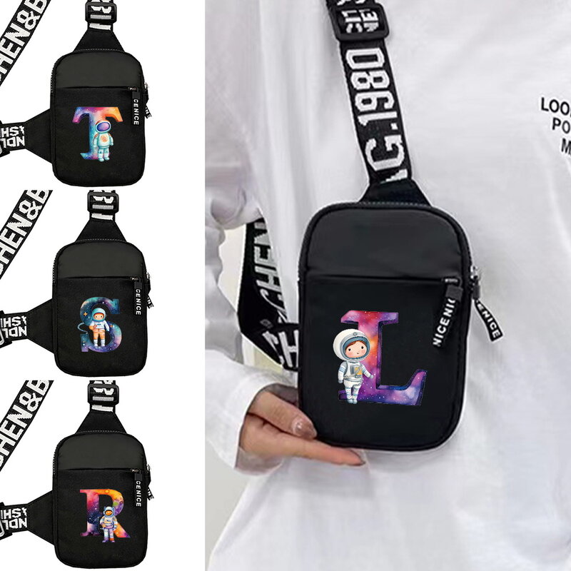 Borsa pettorale borsa sportiva da donna borsa da Fitness borsa da astronauta con nome iniziale modello Lettern sport Running Chest Pack per uomo