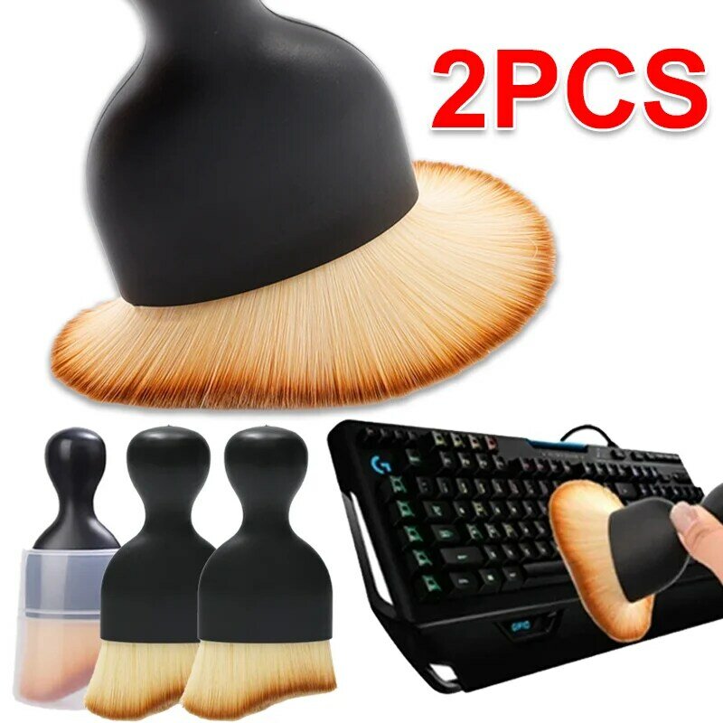 Soft Keyboard Escova de limpeza com Shell, Car Air Outlet, Remoção de poeira, Ferramentas de limpeza, Fenda, 1Pc, 2 Pcs