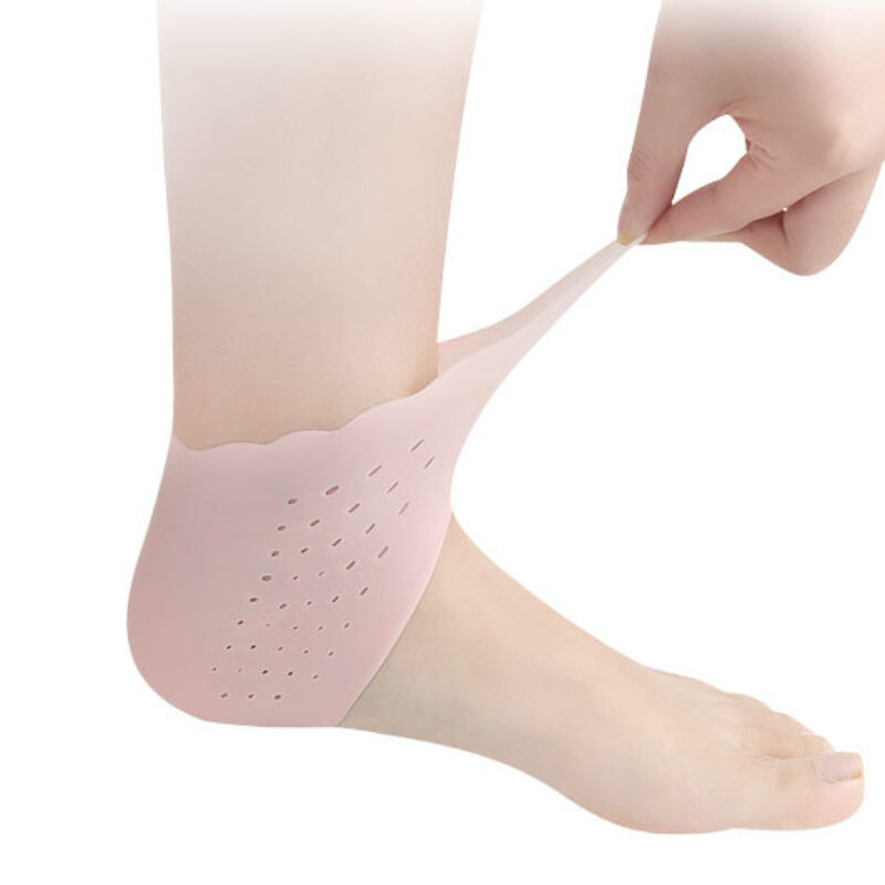 Meias de calcanhar de gel hidratante de silicone Meias finas com furo Protetores de pele para pés rachados