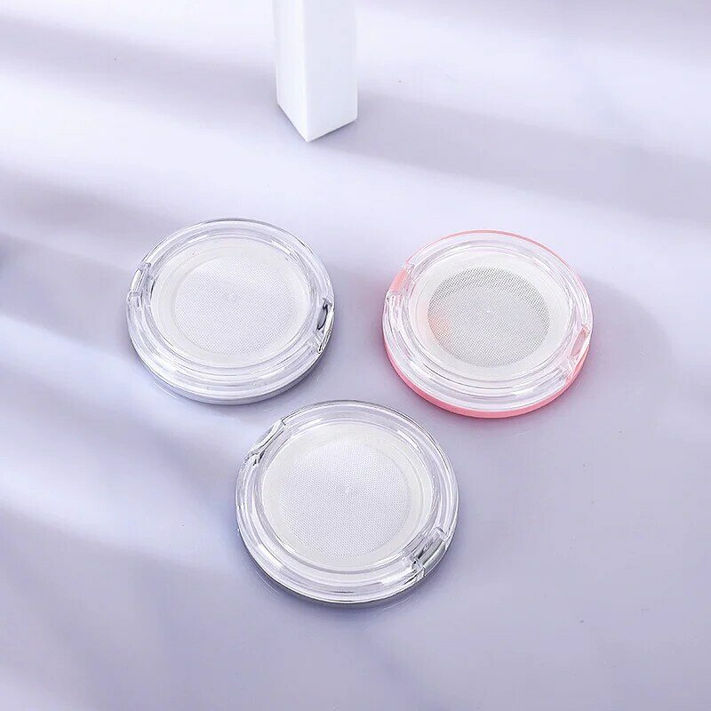 5g Mini Simple Ultra-Thin Elastic Mesh With Mirror Portable Makeup Loose Powder Dry Powder Separate Empty Compact Box