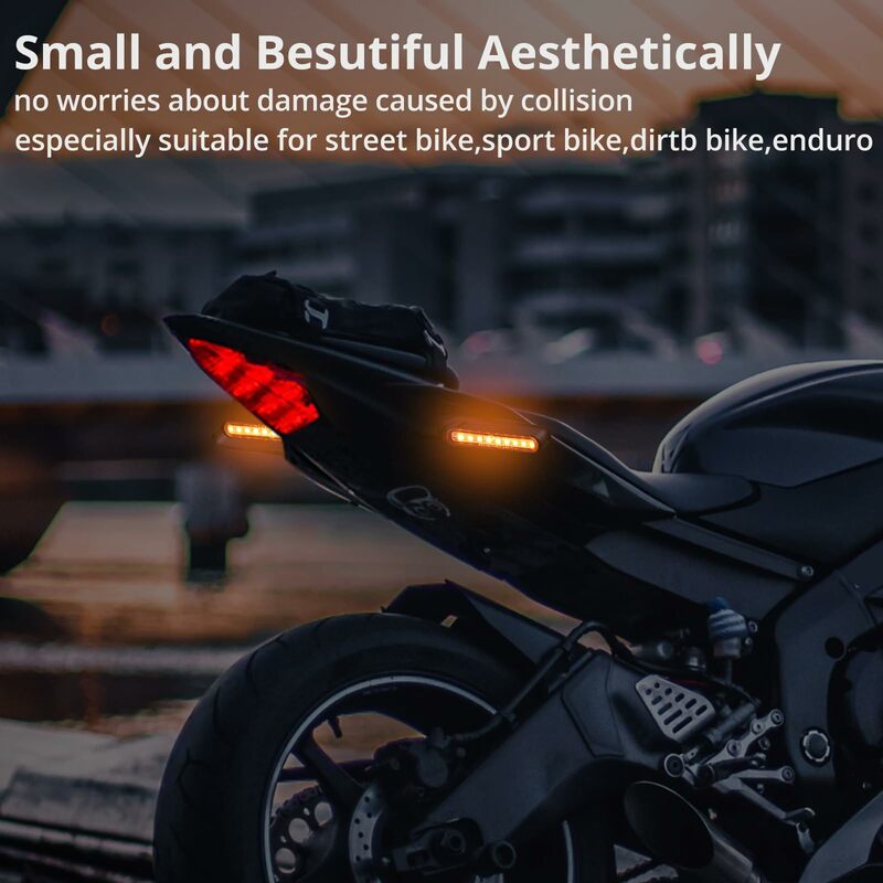 4 Pcs LED Turn Signals  E-Marked Approved E24 Waterproof IP67 Turn Signal Lights Universal 12V Motorcycle Scooter M10 Bolt