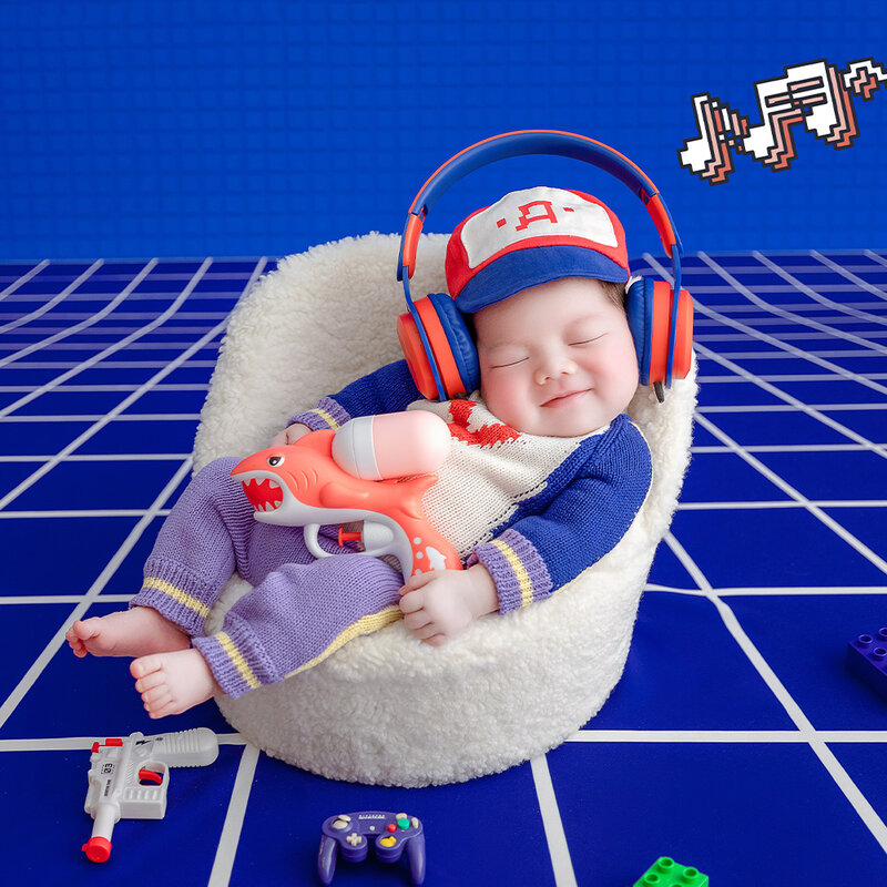 Fotografie Voor Pasgeborenen Baby Prop Poseren Sofa Mini Ronde Stoel Studio Baby Schieten Rekwisieten Hulpaccessoires Fotoshoot Idee
