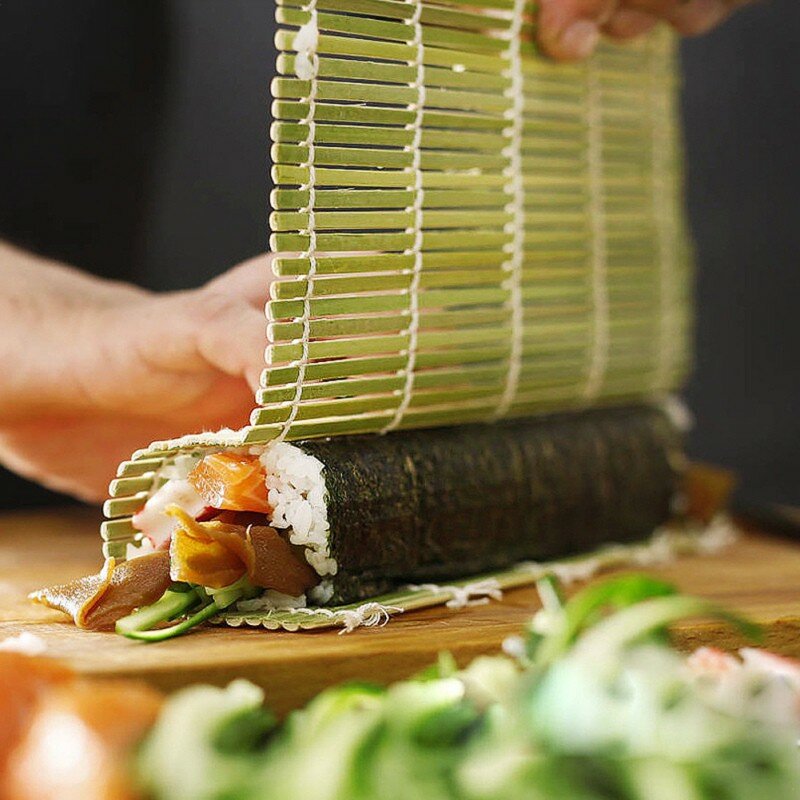 Rodillo de bambú para enrollar Sushi, esterilla para hacer arroz, Onigiri, herramientas de cocina, comida japonesa, accesorios para Beto