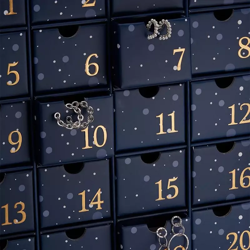 Caja de calendario de adviento de galletas vacías, producto personalizado, 24 días