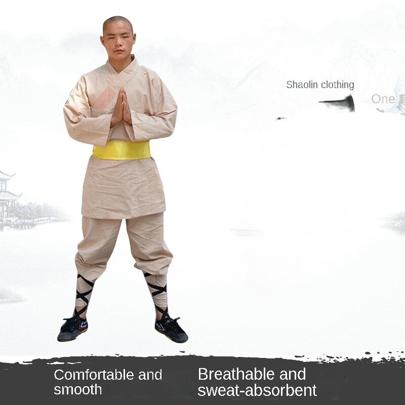 Chinese Shaolin Martial Arts Monk Clothes Shaolin Temple Clothes Martial Arts Exercise Clothing Shaolin Uniform