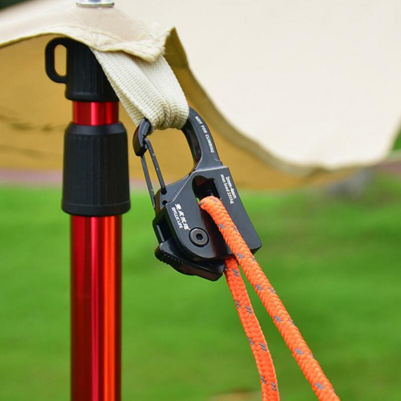 Tenda cabo ajustador com forte capacidade de carga, Camping engrenagem, leve, corda portátil para Quick Outdoor