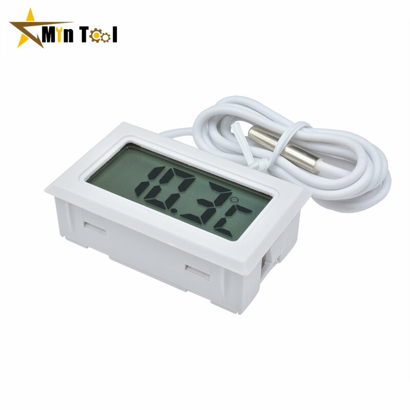 FY-10 LCD Digital Termometer Akuarium Mobil Mandi Air Suhu Tester Detektor Monitor Tertanam 1M Suhu Senor Kabel