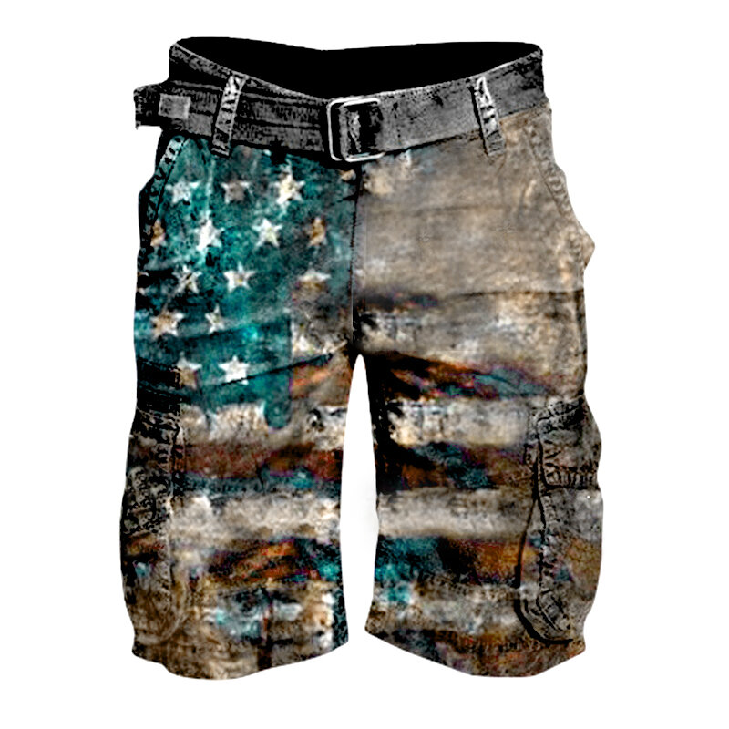 2024 Summer New Product Men's Work Shorts Summer Street Fashion Casual Work Shorts American Retro Style