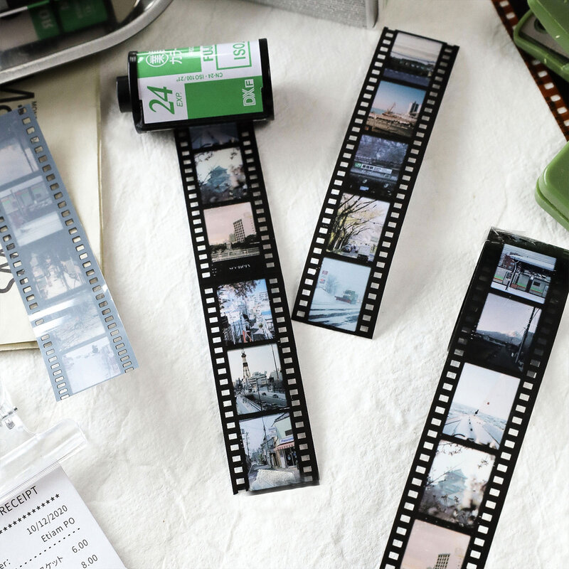 Cinta Washi de serie de películas literarias Vintage, adhesivo decorativo de paisaje Retro, etiqueta adhesiva de Material para álbum de recortes