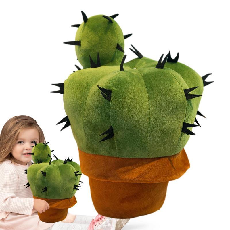 Ornamen dekorasi rumah bantal Sofa kantor bantal kaktus pot mewah mobil mainan lucu lembut tanaman boneka kaktus simulasi
