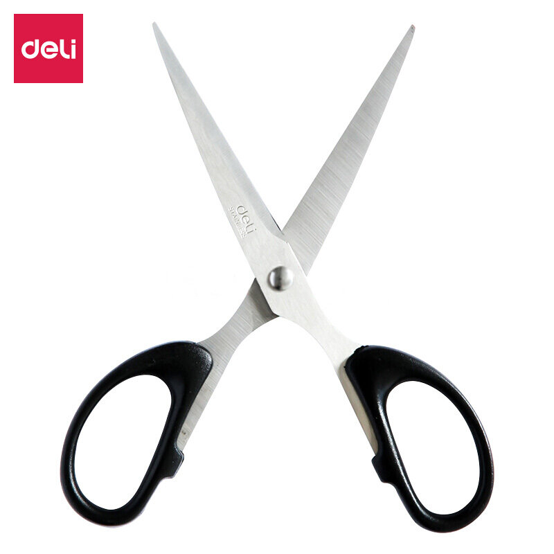 Deli 6034 Cutting Scissors High quality Stationery Stainless Steel Scissors Office Student Papercut
