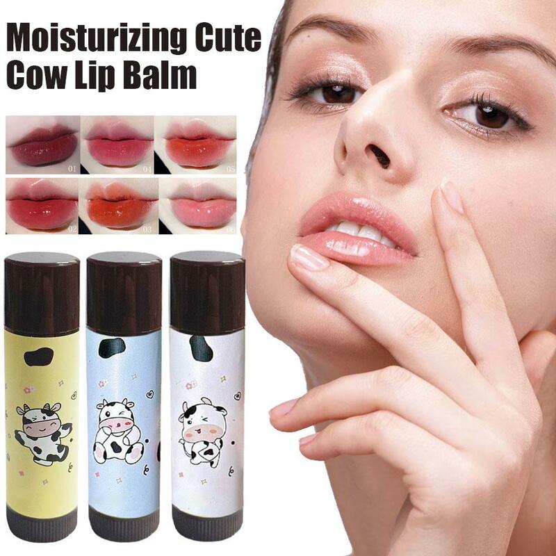Cute Cow Lip Balm idratante a lunga durata nutre Anti-essiccazione cura delle labbra labbra invecchiamento Anti Line idratazione rossetto ridurre L F1v5