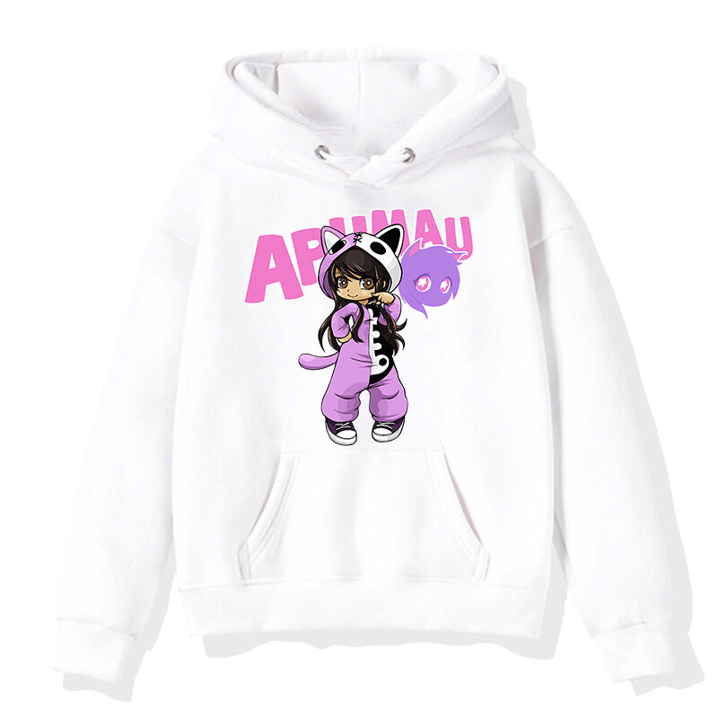 Game Aphmau Print Hoodie Kids Hooded Sweatshirts Cartoon Anime Sportswear Spring Fall  Tops Harajuku PullversChildren's Clothing
