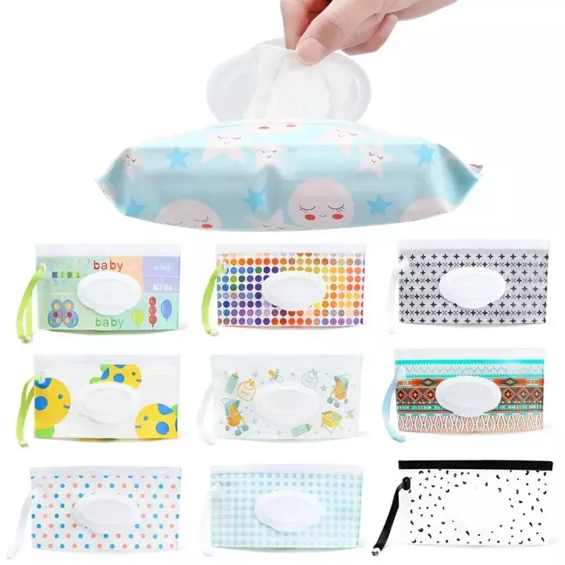 14 Style Baby Portable Wipes Bag Can Be Refilled, Baby Wipes Container Wipe Holder Can Be Reused, Travel Wipes Bag