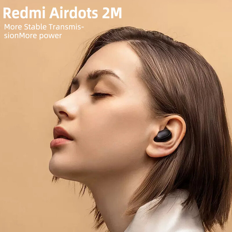 Xiaomi redmi Airdots 2หูฟังบลูทูธไร้สาย, หูฟังไร้สายพร้อมไมค์หูฟัง Airdots หูฟังบลูทูธ Airdots 2 fone