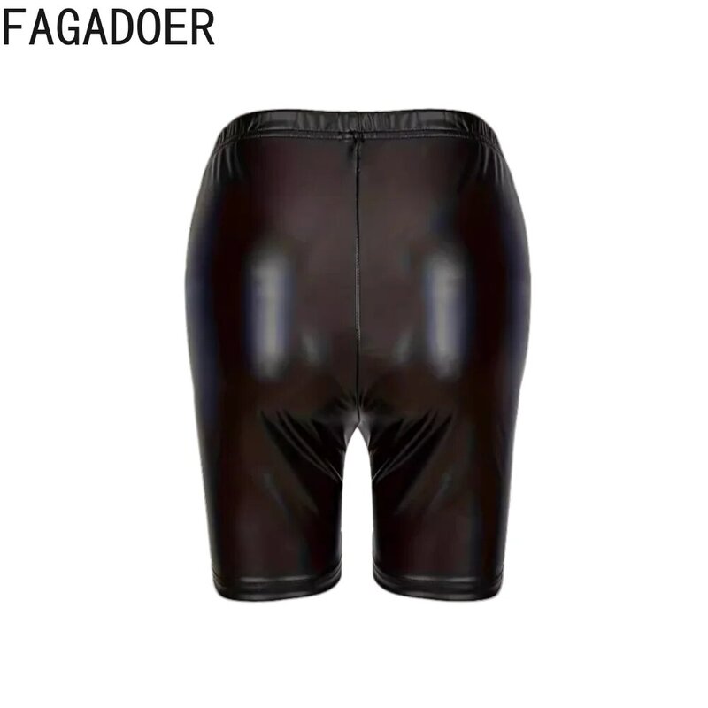 Fagadoer schwarz sexy einfarbig dünne Shorts Frauen Elastizität hoch taillierte schlanke Hosen Mode Sommer neue Biker Shorts 2024