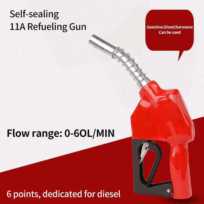 Boquilla de combustible de gasolina de aleación de aluminio, 3/4 pulgadas, rojo, apagado automático