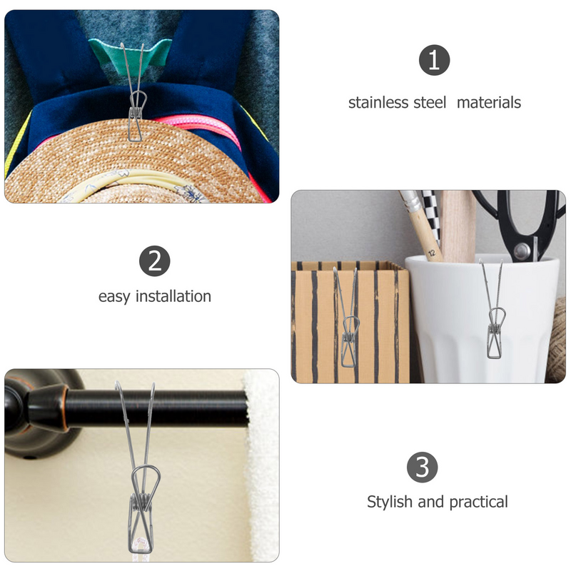 10 Stuks Badkamer Clip Utility Clips Haken Broek Hangers Voor Kast Rvs Kleding Rok Reisklem Garderobe