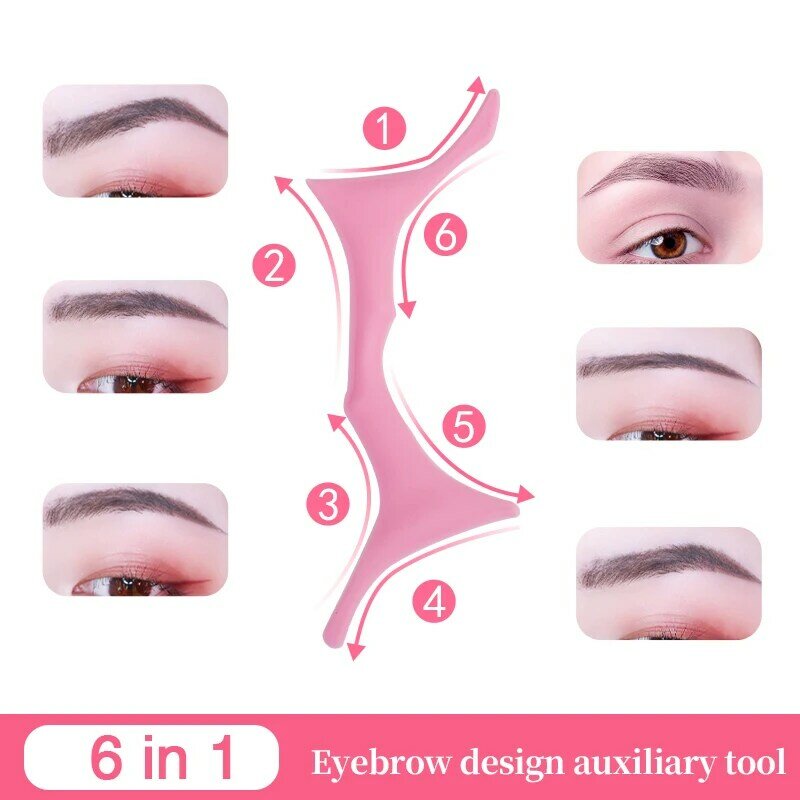 New Eyebrow Aid Baffler Six In One Silicone Eyebrow Aid Adjustable Eyebrow Grooming Tool