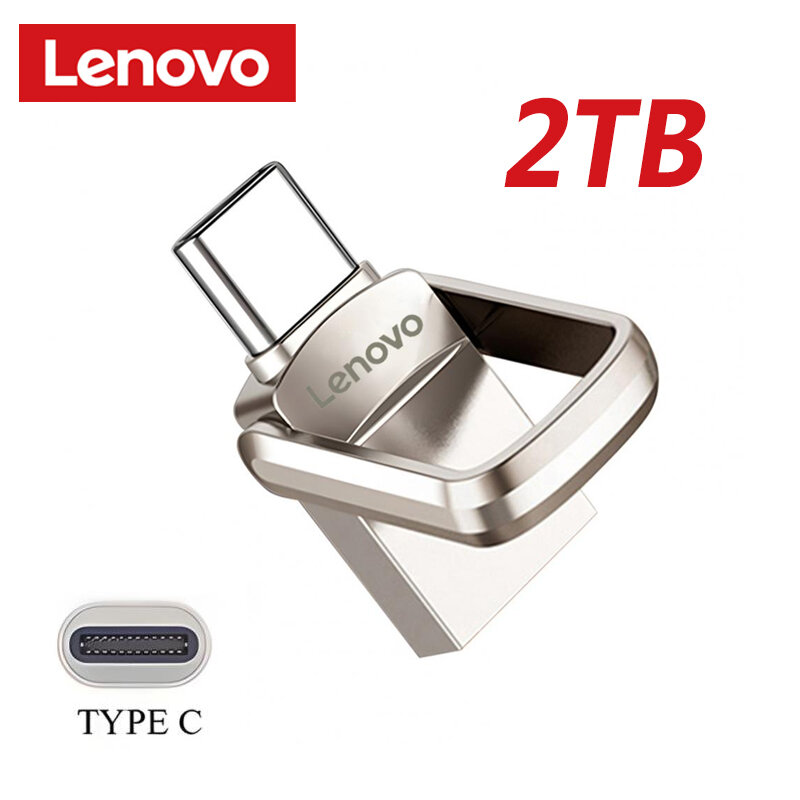 노트북용 정품 레노버 U 디스크 플래시 드라이브, USB 휴대용 금속 SSD 하드 드라이브, 외장 플래시 메모리, 고속 3.1, 2TB, 1TB