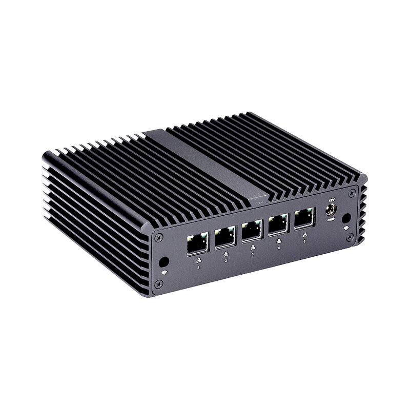 Nuovo Mini PC 5 * I225-V B3 2.5G LAN Router domestico, J4105 J4125 2.5GHz-2.7GHz ,DDR4 16G RAM MAX. VGA, RS232.Support OEM