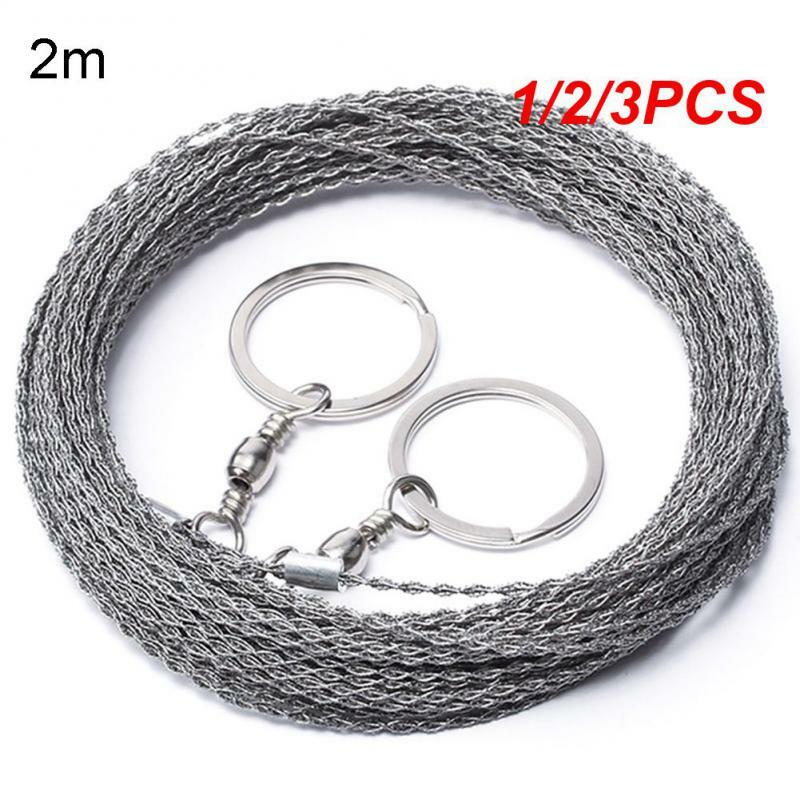 1/2/3PCS Best Outdoor Hand-Drawn Rope Saw 304 Stainless Steel Wire Saw Camping Life-Saving Woodworking Super Fine Hand Saw Wire
