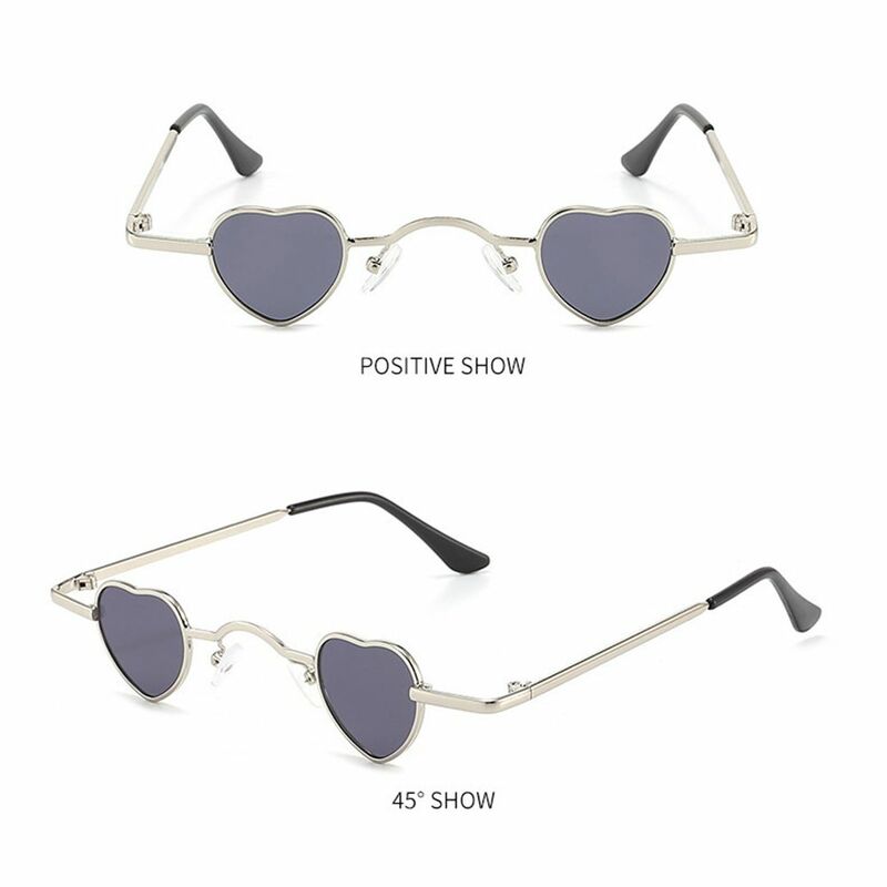 Солнцезащитные очки конфетных цветов в стиле ретро панк хип-хоп солнцезащитные очки в форме сердца ультра-маленькие
