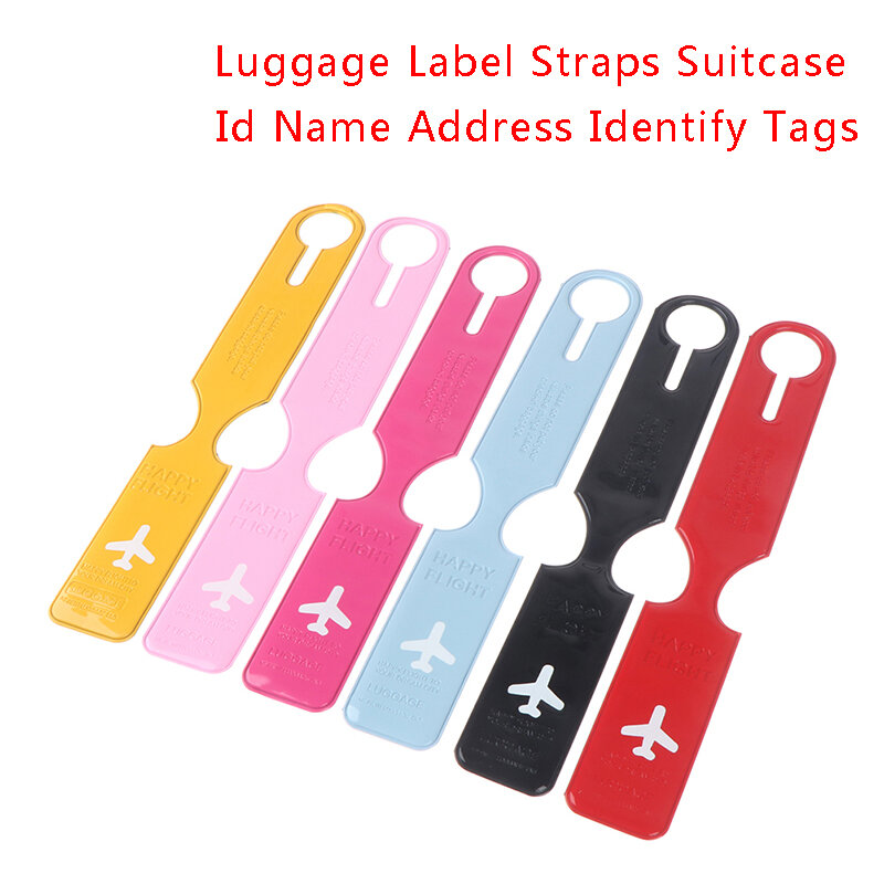Correas de etiqueta de equipaje para maleta, etiqueta de identificación de nombre, dirección de identificación, Etiquetas de equipaje, accesorios de PVC para avión
