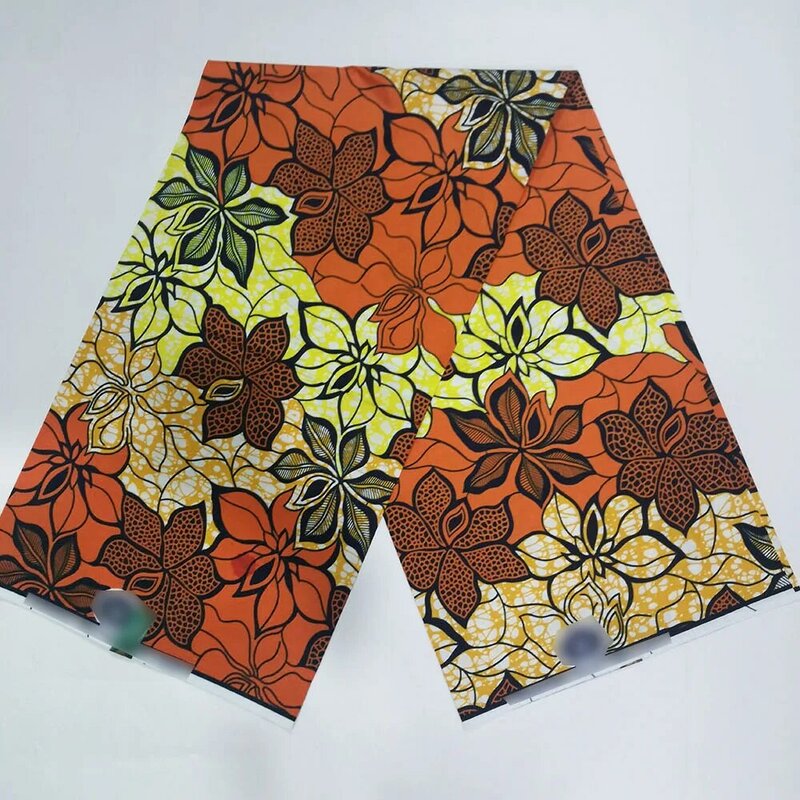 High Quality Cotton Wax Fabric 6Yards Nigeria African Real Wax Cloth For DIY Wonderful Fashion Dress 04W1